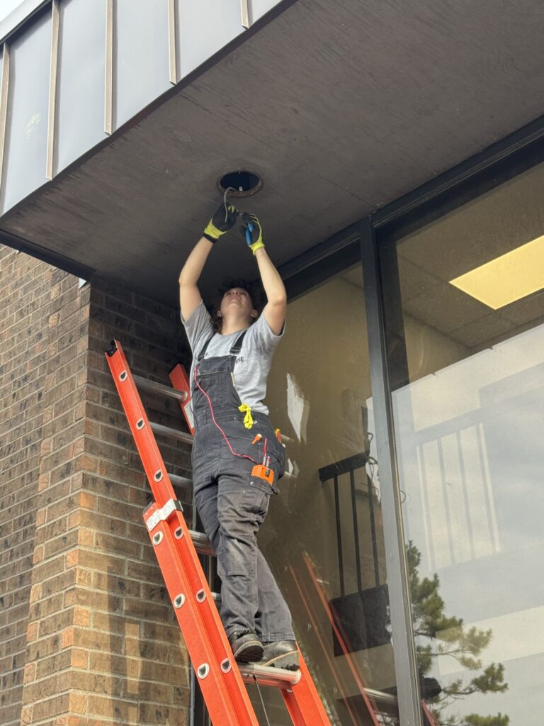 Commercial exterior electric installation